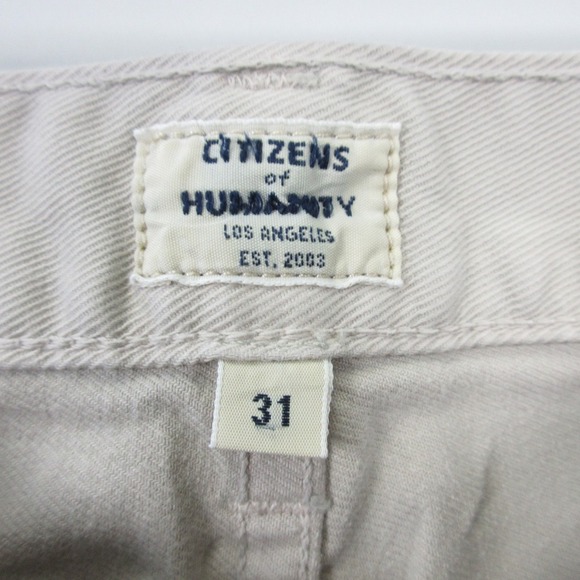 Citizens of Humanity Core Slim Straight Pants Men 31 Beige Cotton Comfort 558 - Picture 3 of 13
